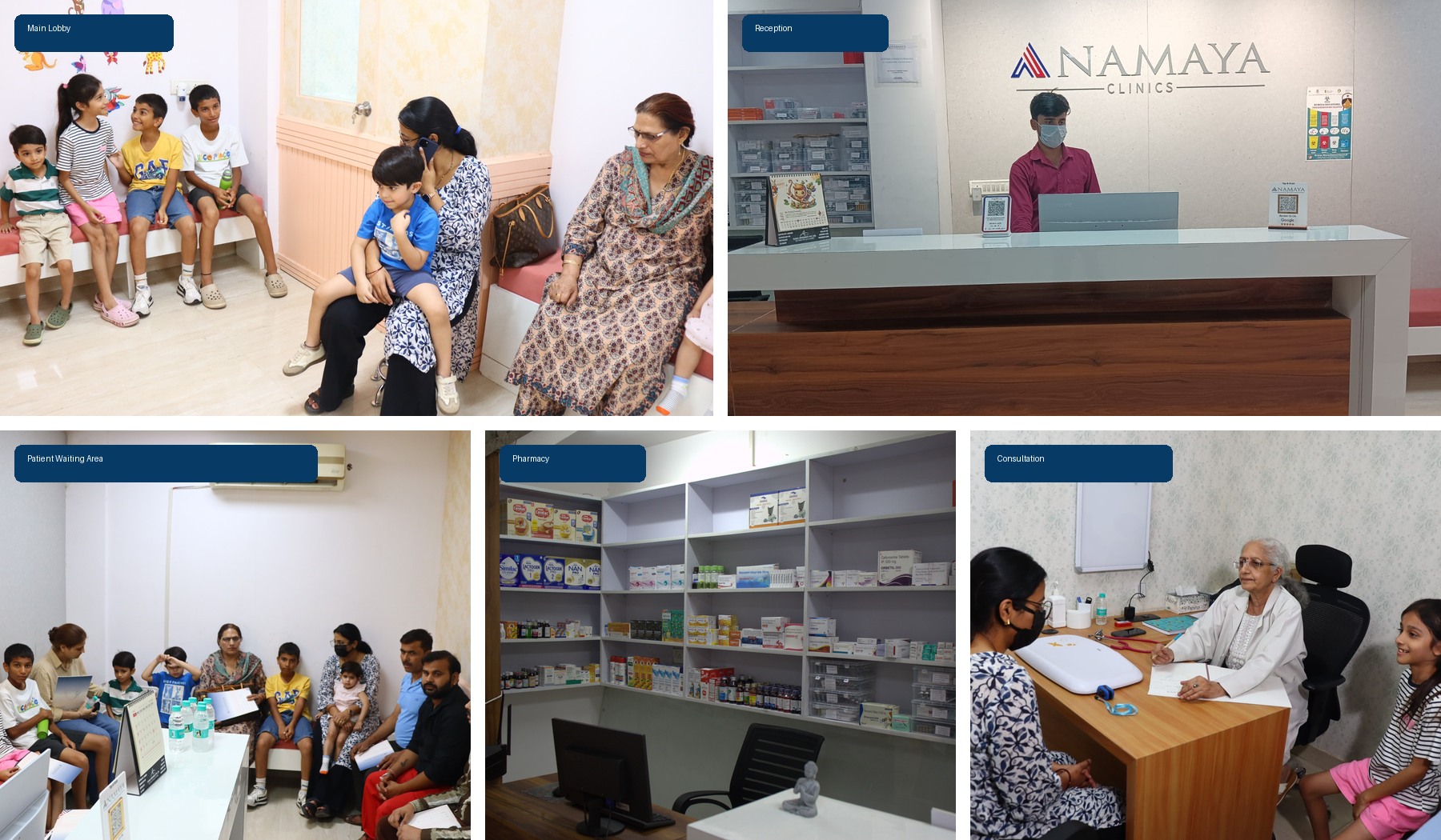 Anamaya Clinics lobby, reception, waiting area, pharmacy and consultation room